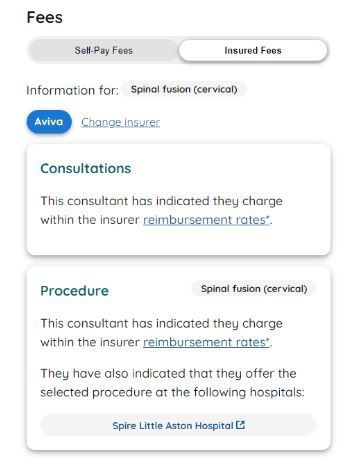  Example 1: Within reimbursement rate for a specific insurer