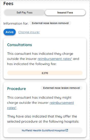 Example 2: Consultant charges outside reimbursement rate for a specific insurer